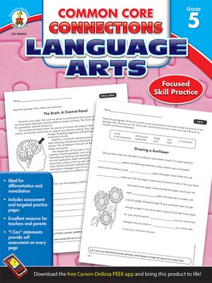 cover image of Common Core Connections Language Arts, Grade 5